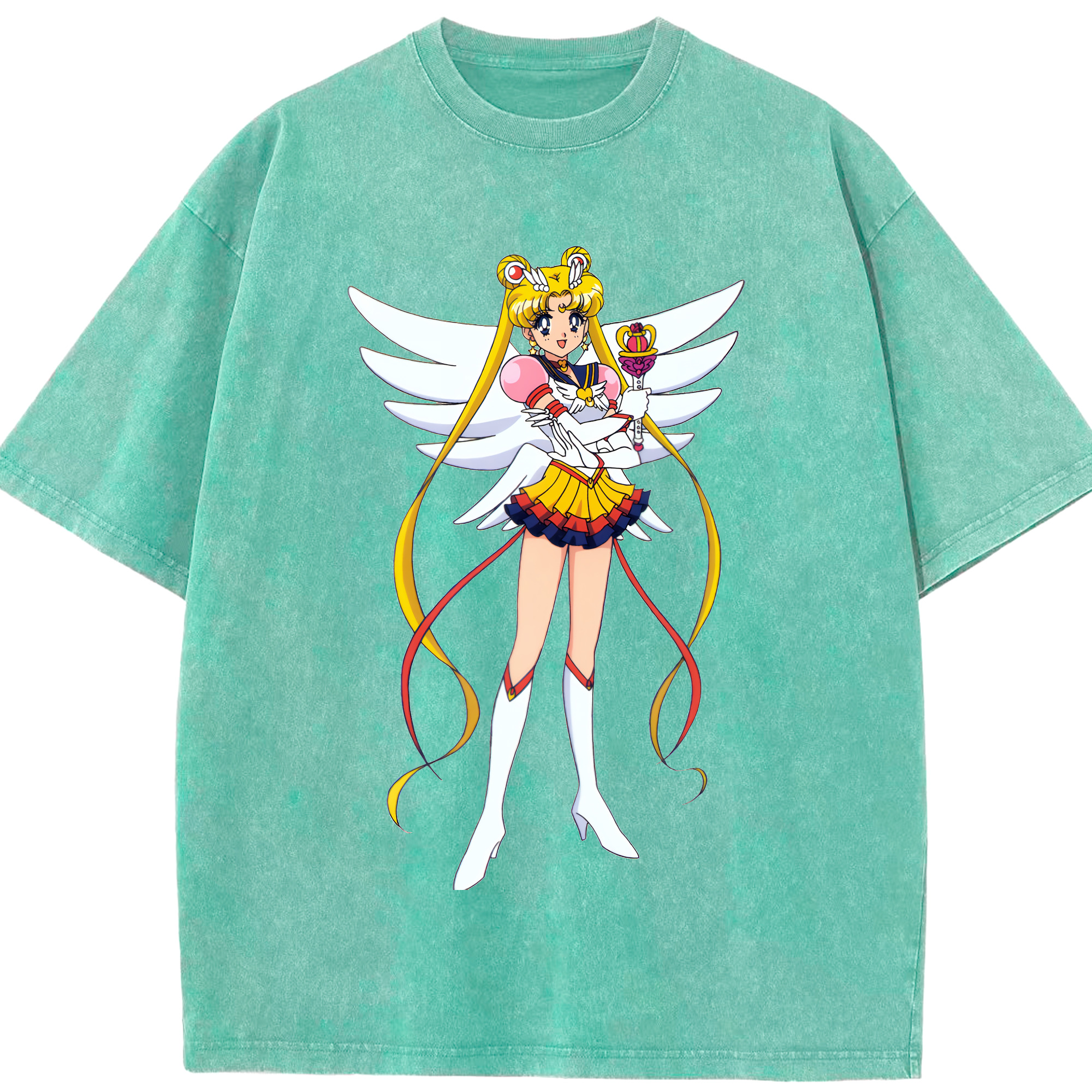 （画像用） 美少女戦士セーラームーン 月野 うさぎ つきの うさぎ Sailor Moon Tsukino Usagi 綿100% ヴィンテージ風 半袖Tシャツ（フロントプリント）